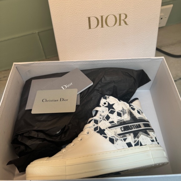 Walk ‘N’ Dior, store, leather and canvas high top sneaker size 37.  New - Picture 10 of 10